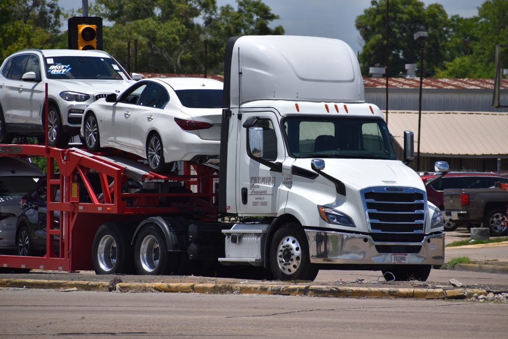 bmw car transport truck haul