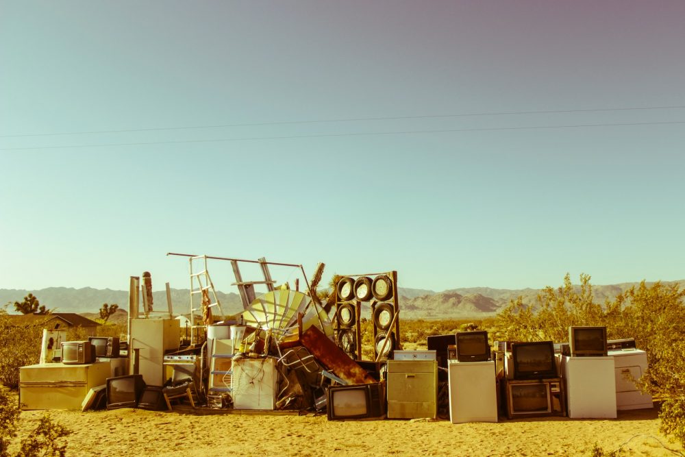 home appliance in the middle of the desert