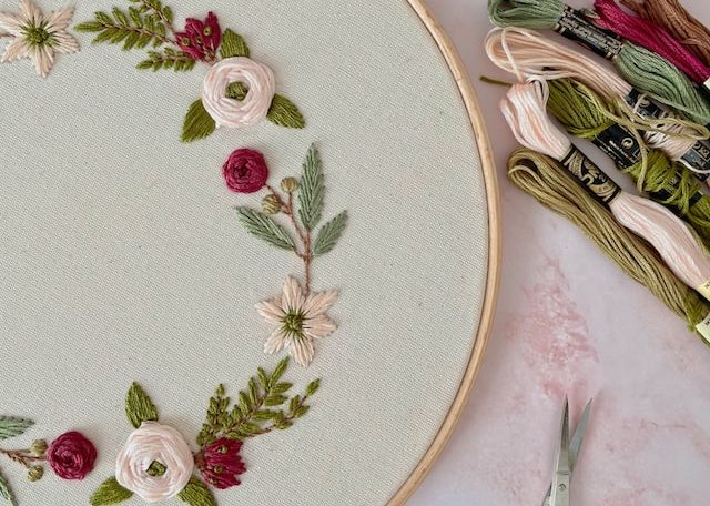 round white and brown floral ornament